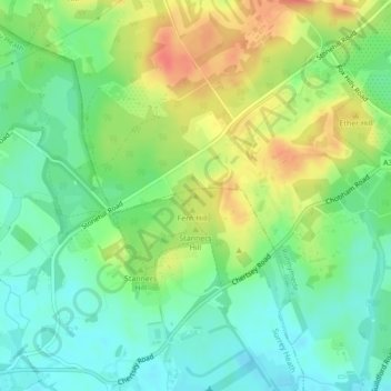 Carte topographique Stonehill, altitude, relief