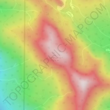 Carte topographique Coal Mountain, altitude, relief