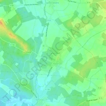 Carte topographique Les Chardonnerets, altitude, relief