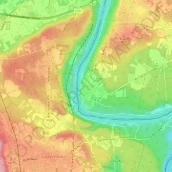 Carte topographique Coarezza, altitude, relief