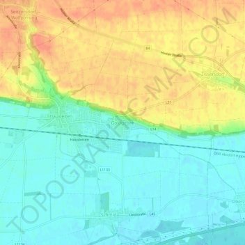 Carte topographique Goldgeben, altitude, relief