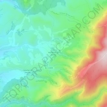 Carte topographique Matalindo de Juarros, altitude, relief