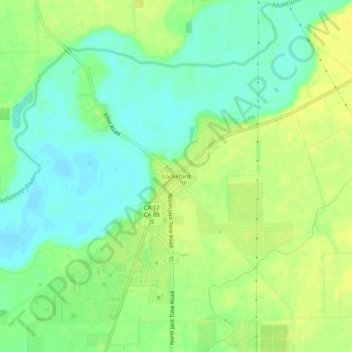 Carte topographique Lockeford, altitude, relief