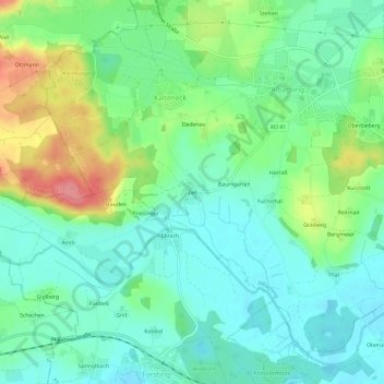Carte topographique Zell, altitude, relief