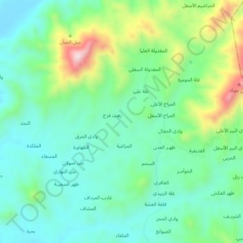 Carte topographique Al Khutwah, altitude, relief