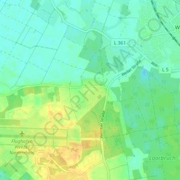 Carte topographique Hees, altitude, relief