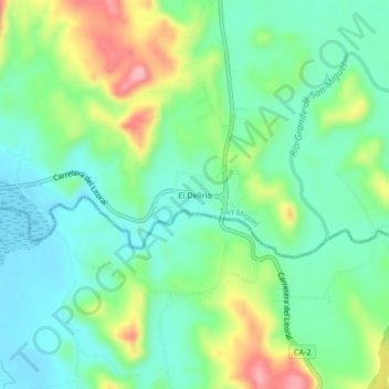 Carte topographique El Delirio, altitude, relief