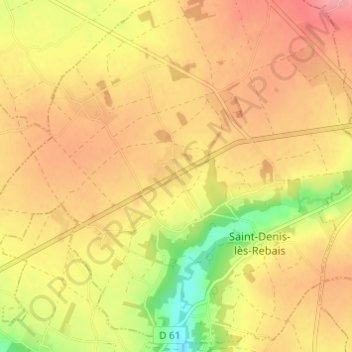 Carte topographique Mazagran, altitude, relief