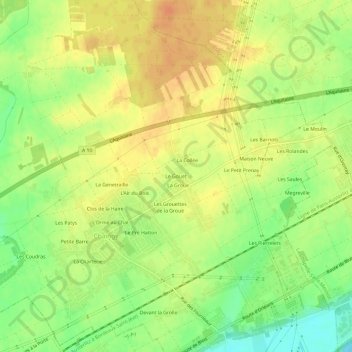 Carte topographique Le Gouet, altitude, relief