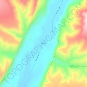 Carte topographique Palisades, altitude, relief
