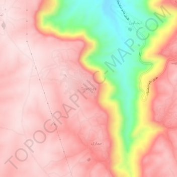 Carte topographique Tindbas, altitude, relief