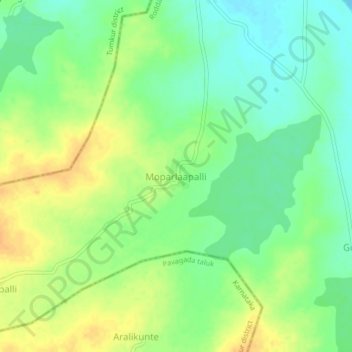 Carte topographique Moparlaapalli, altitude, relief
