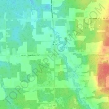 Carte topographique Pierpont, altitude, relief
