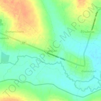 Carte topographique Ban Kut Bot, altitude, relief