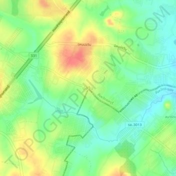 Carte topographique Bo Win, altitude, relief
