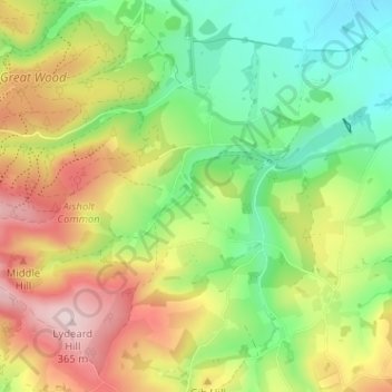 Carte topographique Aisholt, altitude, relief