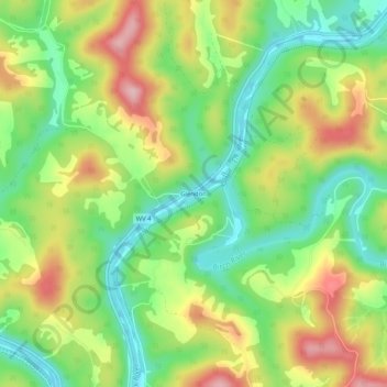 Carte topographique Glendon, altitude, relief