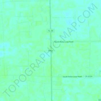 Carte topographique Felda, altitude, relief