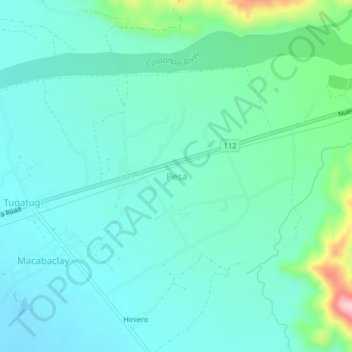 Carte topographique Pesa, altitude, relief