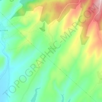 Carte topographique Okçular, altitude, relief
