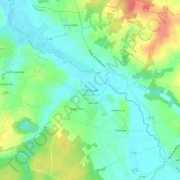 Carte topographique Chez Rouget, altitude, relief