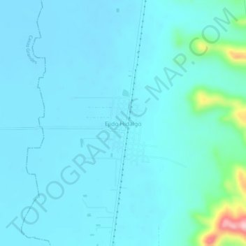 Carte topographique Ejido Hidalgo, altitude, relief