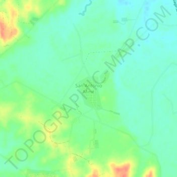 Carte topographique San Antonio Minit, altitude, relief