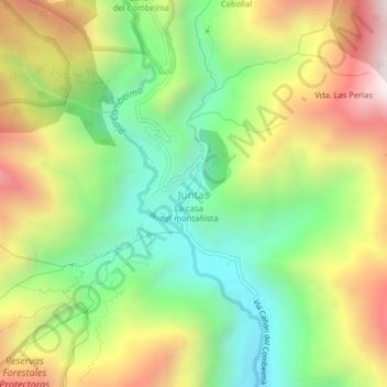 Carte topographique Juntas, altitude, relief