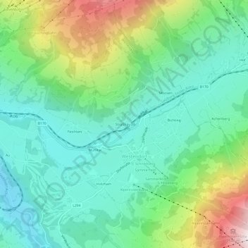 Carte topographique Straßhäusl, altitude, relief