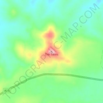 Carte topographique The Twins, altitude, relief