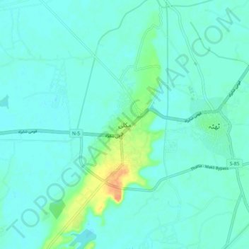 Carte topographique Makli, altitude, relief