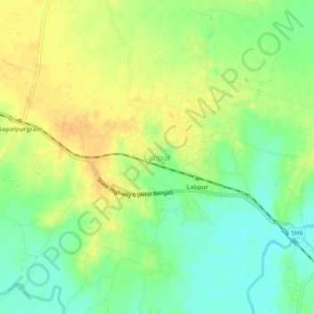 Carte topographique Labpur, altitude, relief