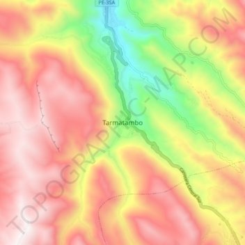 Carte topographique Tarmatambo, altitude, relief