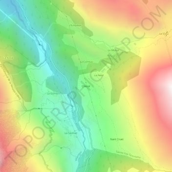Carte topographique Chenal, altitude, relief