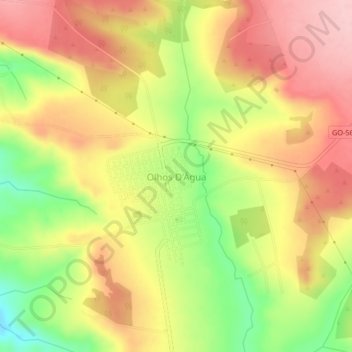 Carte topographique Olhos D'Água, altitude, relief