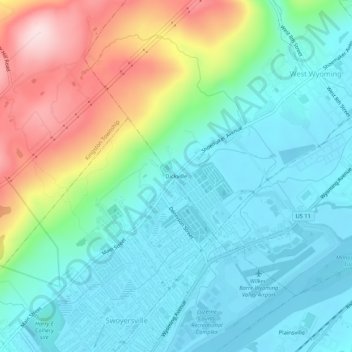 Carte topographique Dickville, altitude, relief