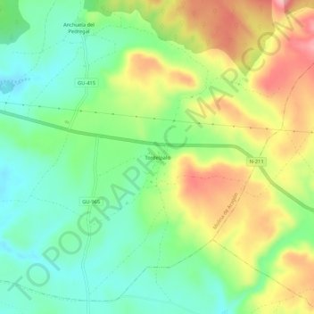 Carte topographique Tordelpalo, altitude, relief