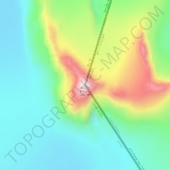 Carte topographique Point frontalier non-marqué 97, altitude, relief