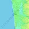Carte topographique Pirou-Plage, altitude, relief