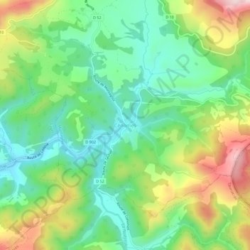 Carte topographique Cénomes, altitude, relief