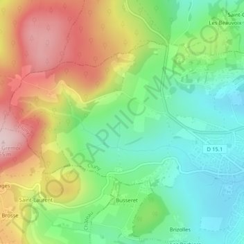 Carte topographique La Framboise, altitude, relief