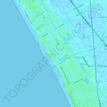 Carte topographique Lido di Camaiore, altitude, relief