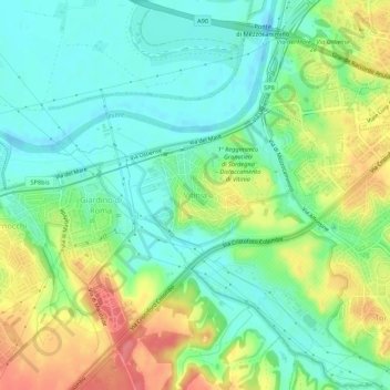 Carte topographique Vitinia, altitude, relief