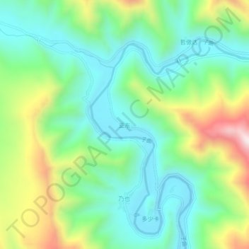 Carte topographique 亚东, altitude, relief