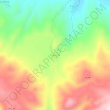 Carte topographique Belencik, altitude, relief