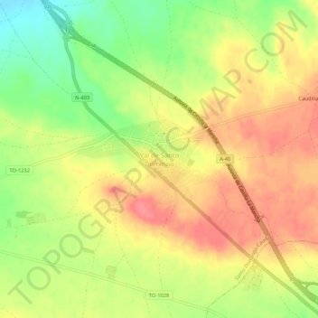 Carte topographique Val de Santo Domingo, altitude, relief