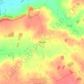 Carte topographique Wysall, altitude, relief