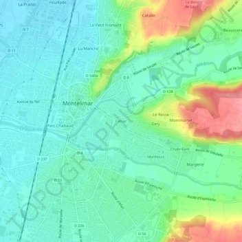 Carte topographique Cabiac, altitude, relief