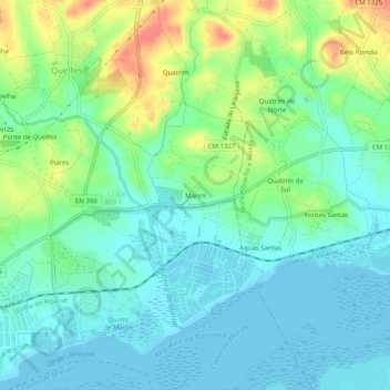 Carte topographique Marim, altitude, relief
