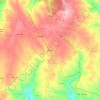 Carte topographique Barracão, altitude, relief